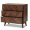 Baxton Studio Hartman Mid-Century Walnut Brown Finished Wood 3-Drawer Storage Chest 193-11720-ZORO - alternate 7